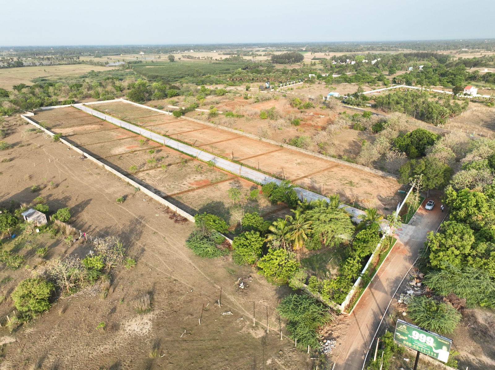 Aerial view of Mannvaasam Farms layout