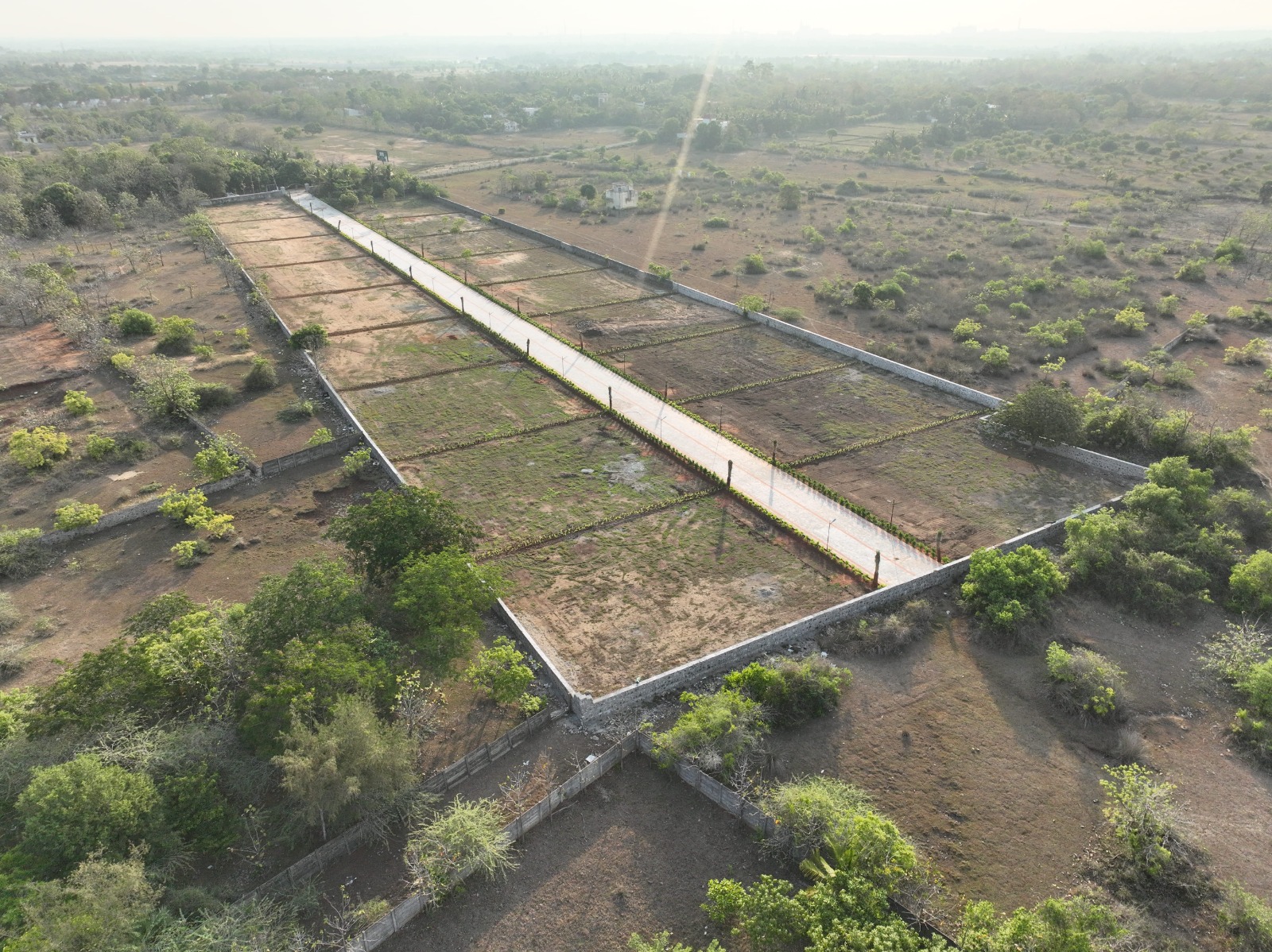 Aerial view of Mannvaasam Farms estate