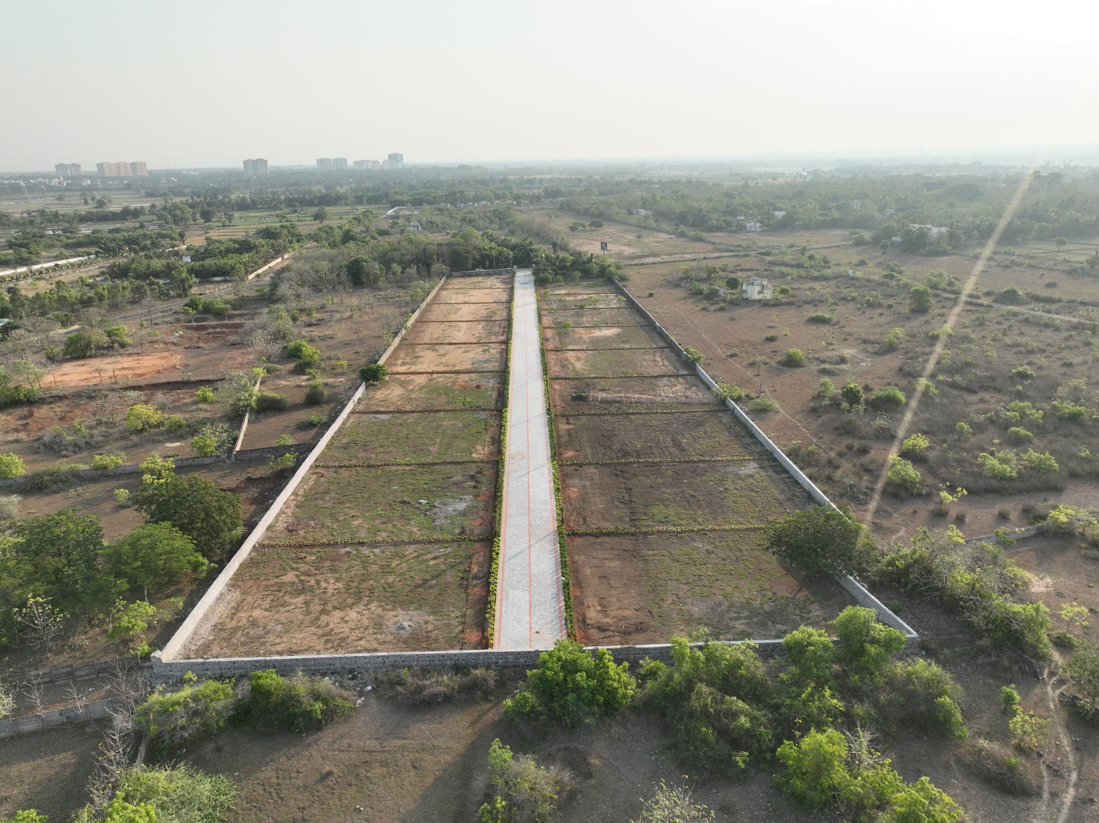 Aerial view of Mannvaasam Farms development